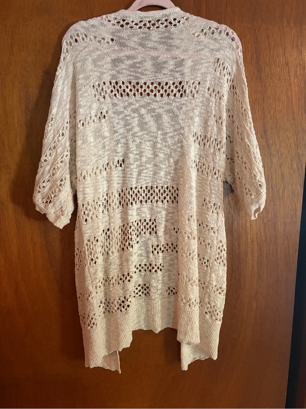 Open-Stitch Lightweight Women's Cardigan - Cream